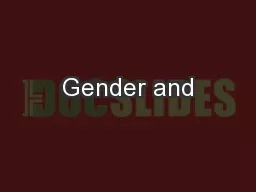 Gender and