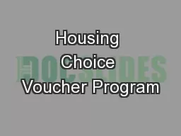 Housing Choice Voucher Program