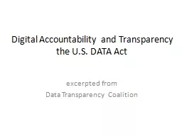 Digital Accountability and Transparency