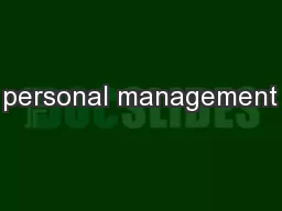 personal management