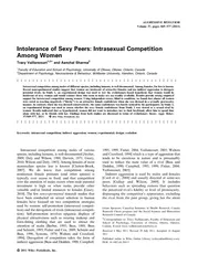 AGGRESSIVE BEHAVIOR Volume  pages   Intolerance of Sex