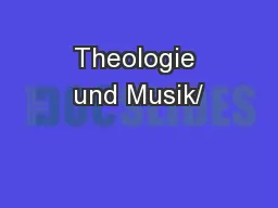 Theologie und Musik/