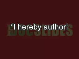 “I hereby authori