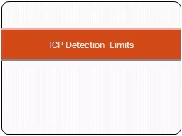 ICP Detection Limits