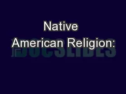 Native American Religion: