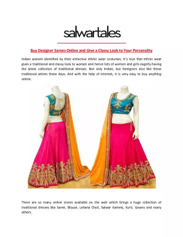 Buy Designer Sarees Online and Give a Classy Look to Your Personality