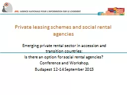 Private leasing schemes and social rental