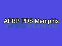 APBP PDS Memphis