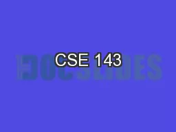 CSE 143