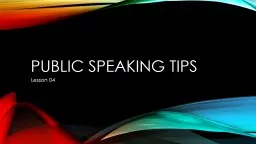 Public speaking tips