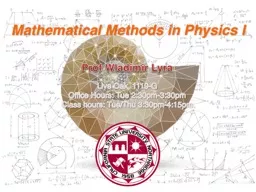 Mathematical Methods in Physics I