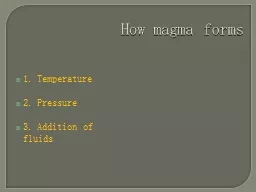 How magma forms