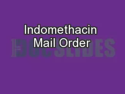 Indomethacin Mail Order