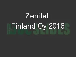 Zenitel Finland Oy 2016