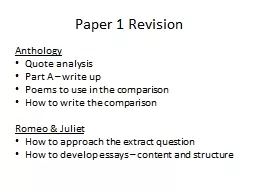 Paper 1 Revision