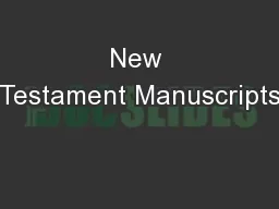 New Testament Manuscripts