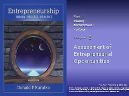 Assessment of Entrepreneurial Opportunities
