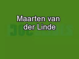 Maarten van der Linde