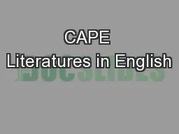 CAPE Literatures in English