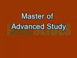Master of Advanced Study