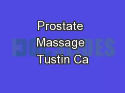 Prostate Massage Tustin Ca