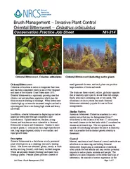 Job Sheet Brush Management  Page of Conservation Pract