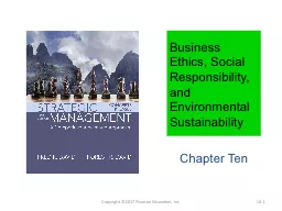 Business Ethics, Social Responsibility, and Environmental S
