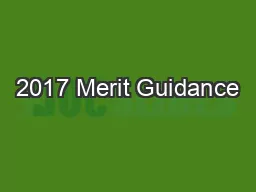 2017 Merit Guidance
