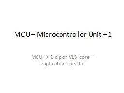 MCU – Microcontroller Unit – 1