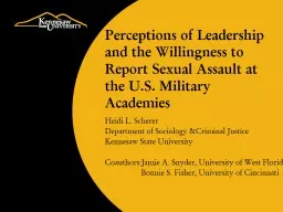 Perceptions of Leadership and the Willingness to Report Sex