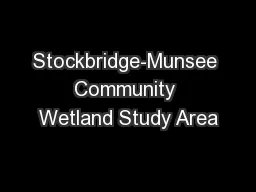 Stockbridge-Munsee Community Wetland Study Area