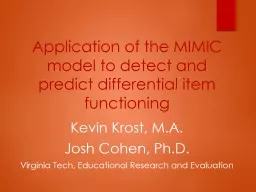 Application of the MIMIC model to detect and predict differ