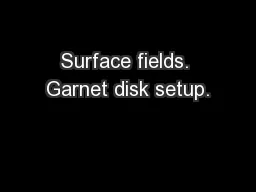 Surface fields. Garnet disk setup.