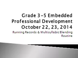 Grade 3-5 Embedded Professional Development
