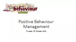 Positive Behaviour Management