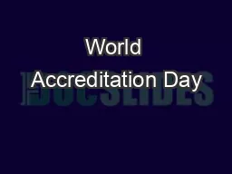 World Accreditation Day