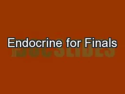 Endocrine for Finals