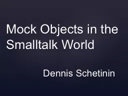 Mock Objects in the Smalltalk World