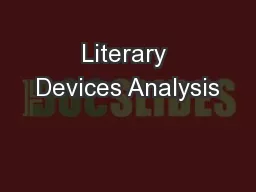 Literary Devices Analysis