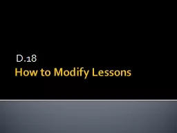 How to Modify Lessons