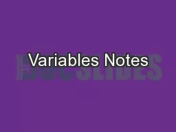 Variables Notes