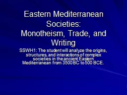 Eastern Mediterranean Societies: