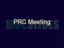 PRC Meeting