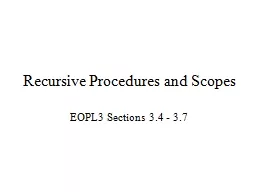 Recursive Procedures and Scopes