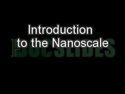 Introduction to the Nanoscale
