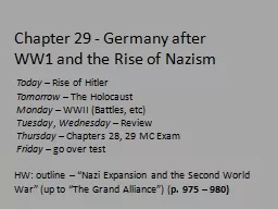 Chapter 29 - Germany after WW1 and the Rise of Nazism