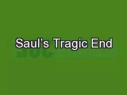 Saul’s Tragic End