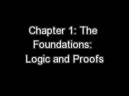 Chapter 1: The Foundations: Logic and Proofs