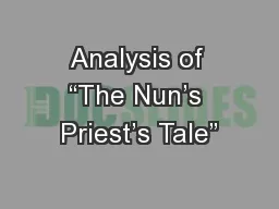 Analysis of “The Nun’s Priest’s Tale”