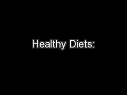 Healthy Diets:
